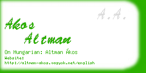 akos altman business card